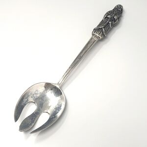 Santa Silver Slotted Serving Spoon